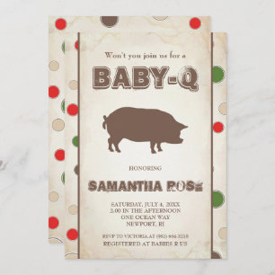 Invitación BabyQ Baby Shower, BBQ Baby Q Invite