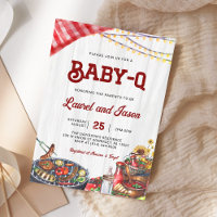 BabyQ BBQ Backyard Parejas Cocinan Rústico Baby Sh