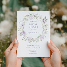 Invitación Baby's Breath and Purple Roses Bridal Shower