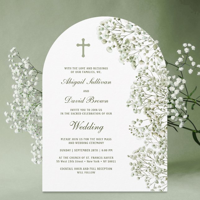 Invitación Baby's Breath Arch Religious Wedding (Subido por el creador)