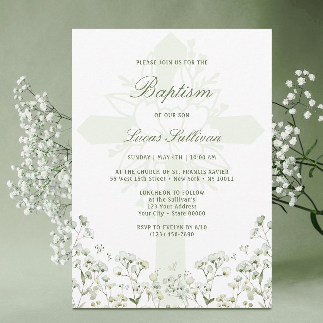 Invitación Baby's Breath Baptism Invitation (Subido por el creador)