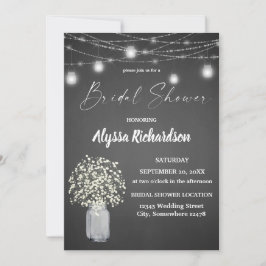 Invitación Babys Breath Chalk G & String Luces Brillantes Duc