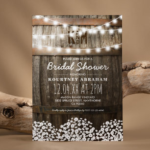 Invitación Baby's Breath Rústico Ajuar de Madrina