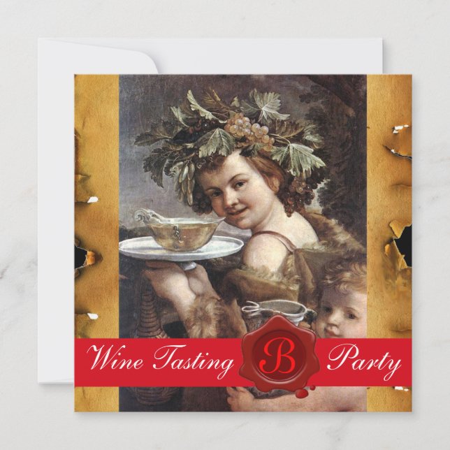 INVITACIÓN BACCHUS,PARCHÓN DE SELLO DE CERCA DE LA CERRADURA  (Anverso)