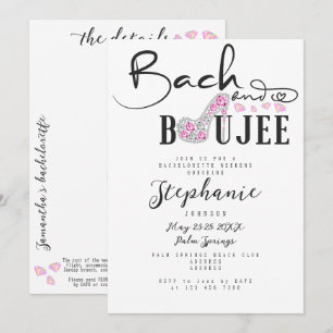 Invitación Bach & Boujee Diamante Rosa Glam Bachelorette