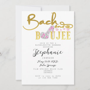 Invitación Bach & Boujee Gold Diamond Glam Bachelorette Party