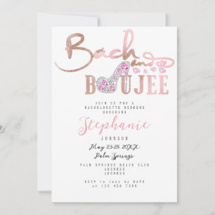 Invitación Bach & Boujee Rosa Diamond Glam Bachelorette