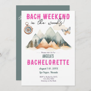 Invitación Bach in the Woods Camping Bachelorette fin de sema