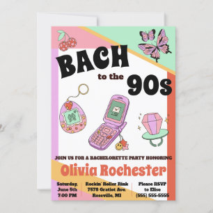Invitación Bach para la fiesta de la soltera de los años 90