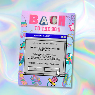 Invitación Bach para la Fiesta Retro Bachelorette de los años