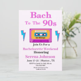 Invitación Bach to the 90s Cassette Tape Bachelorette Weekend