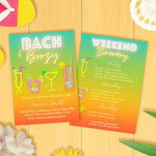 Invitación Bach y Soltera Borracha con Itinerario 