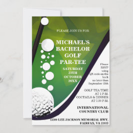 Invitación Bachelor Golf Par-Tee | Fiesta de solteros de golf