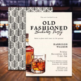 Invitación Bachelor Party Whiskey Theme Old Fashioned Elegant