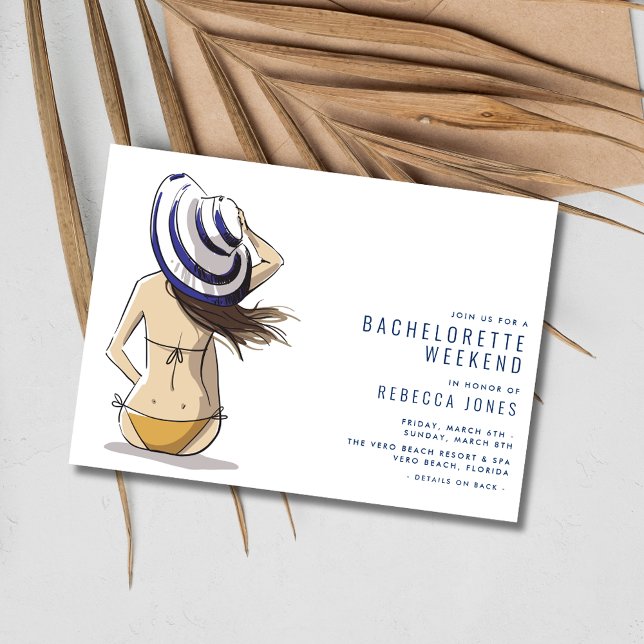 Invitación Bachelorette Beach Weekend Getaway (Bachelorette Beach Weekend Getaway Invitation)