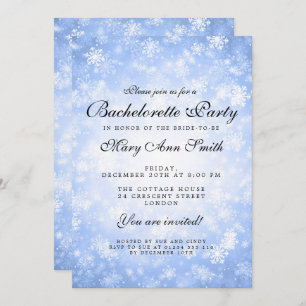 Invitación Bachelorette Blue Winter Wonderland