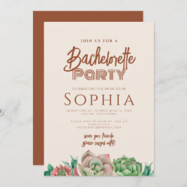 Invitación Bachelorette BOHO Cactus Terracotta Fall
