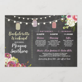Invitación Bachelorette Bridal Shower Itinerary Jars Chalk
