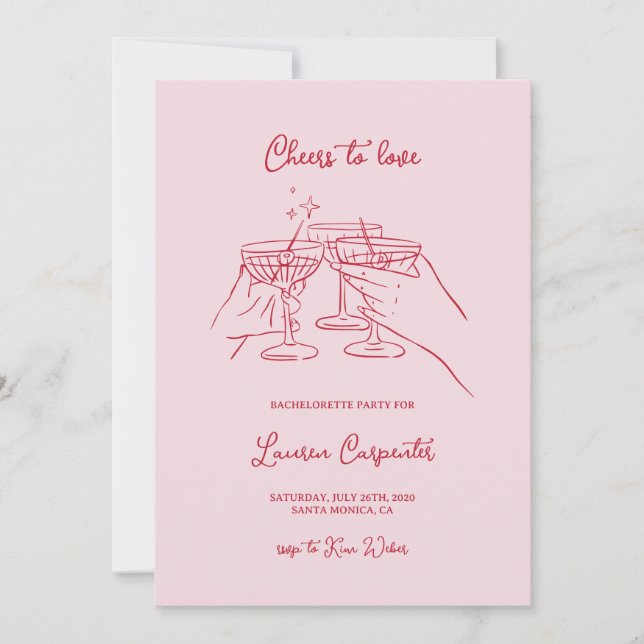Invitación Bachelorette Cheers (Anverso)