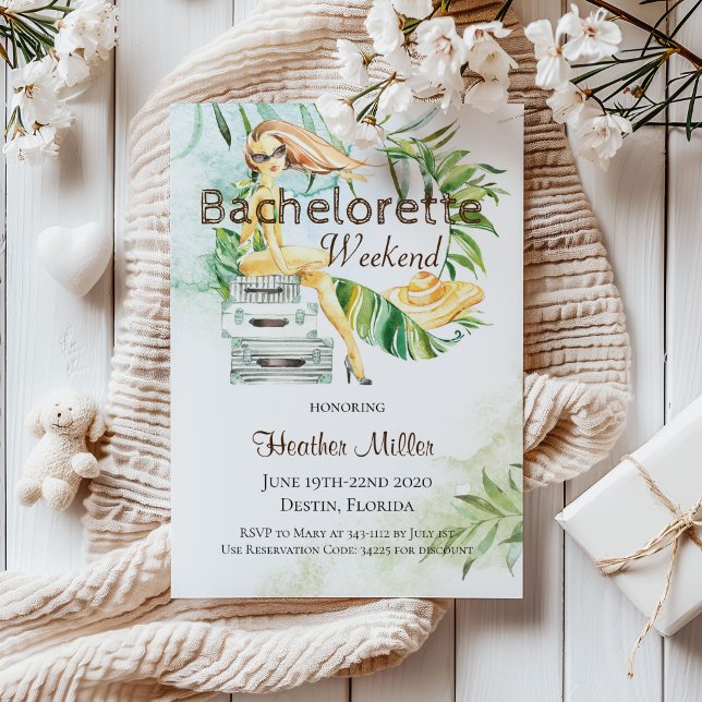 Invitación Bachelorette Chicas Weekend Tropical (Subido por el creador)