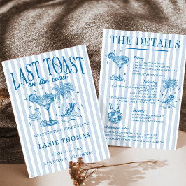 Invitación Bachelorette Coastal Cocktail Fiesta Blue