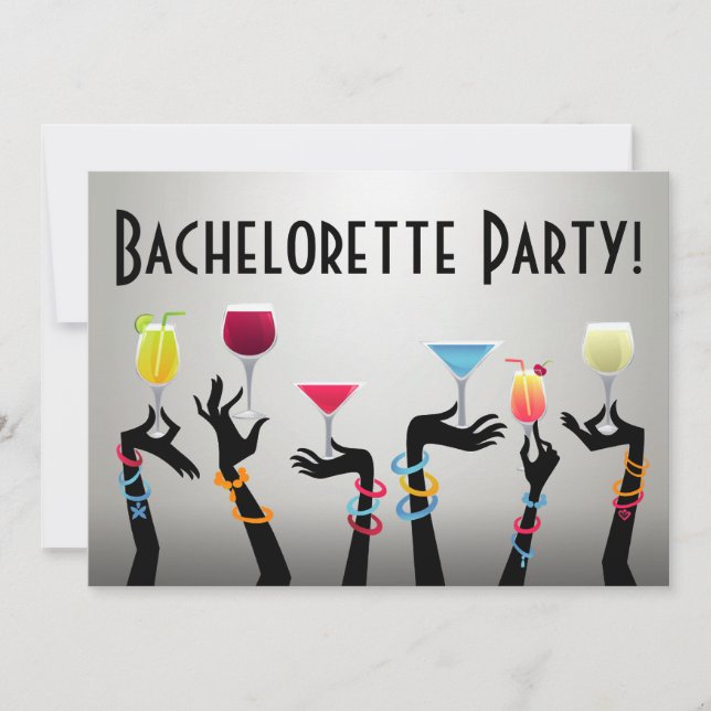 Invitación Bachelorette Cocktail Fiesta (Anverso)