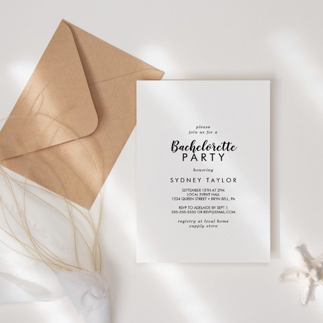 Invitación Bachelorette de Calligrafía Simple (Subido por el creador)