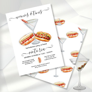 Invitación Bachelorette de cumpleaños Weenies y Tinis