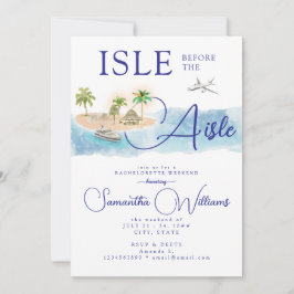 Invitación Bachelorette de destino de palmeras de Isla Tropic