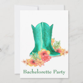 Invitación Bachelorette de Flores de Boda occidental bots de 