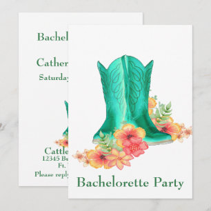 Invitación Bachelorette de Flores de Boda occidental bots de