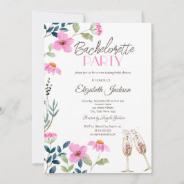 Invitación Bachelorette de flores rosas de jardín