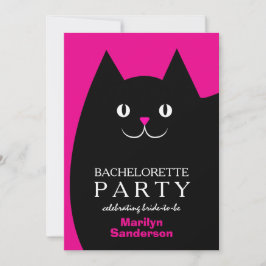 Invitación Bachelorette de gato negro