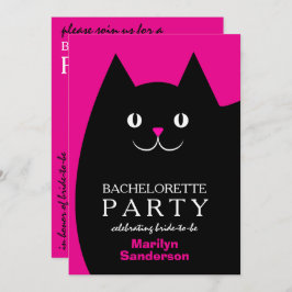 Invitación Bachelorette de gato negro