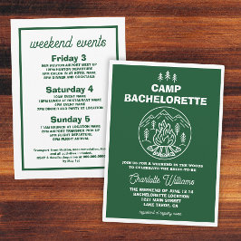 Invitación Bachelorette de Green White Weekend Camp
