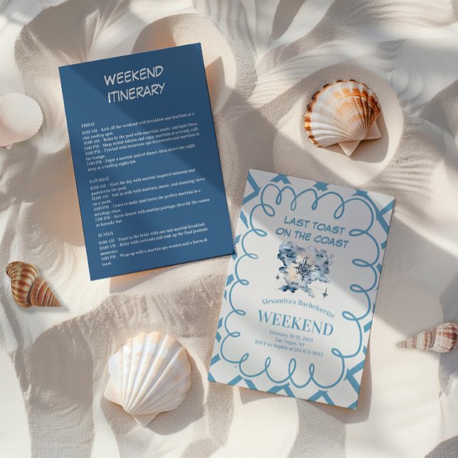 Invitación Bachelorette de la Cinta Azul de la brújula nautic (Subido por el creador)