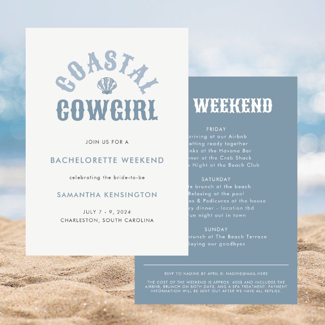 Invitación Bachelorette de la Costera Azul Náutica Moderna (Subido por el creador)