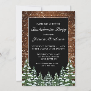 Invitación Bachelorette de la Selva Negra de Madera Nevada