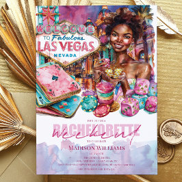 Invitación Bachelorette de Las Vegas fin de semana Afro Chica