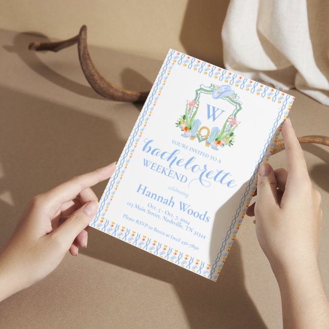 Invitación Bachelorette de Monograma Austral (Subido por el creador)