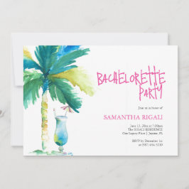 Invitación Bachelorette de palma y cóctel