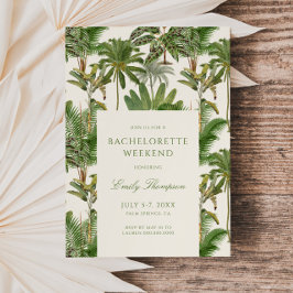 Invitación Bachelorette de patrón de árbol de palma tropical