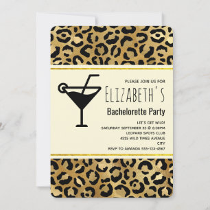 Invitación Bachelorette de patrón de impresión de leopardo sa