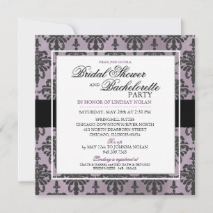 Invitación Bachelorette de PERSONALIZADO negro/Ducha nupcial