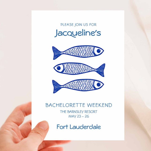 Invitación Bachelorette de pescado azul costero (Subido por el creador)