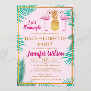 Invitación Bachelorette de piña rosada Personalizado