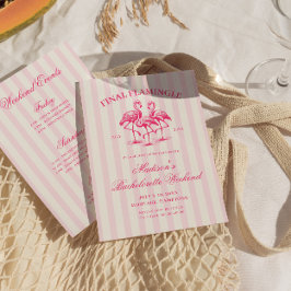 Invitación Bachelorette de rayas rosadas de hisopo final
