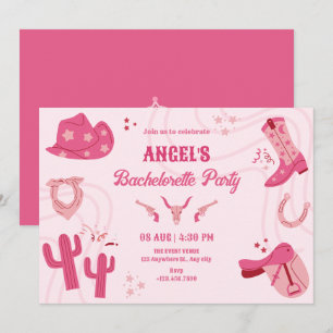 Invitación Bachelorette de raza rosa