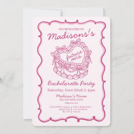Invitación Bachelorette de tarta de coqueta de coco rosado re