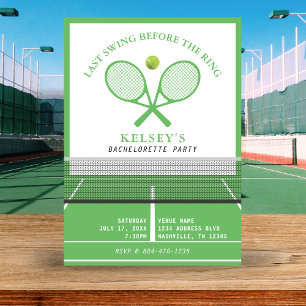 Invitación Bachelorette de Tenis de la última gira antes del